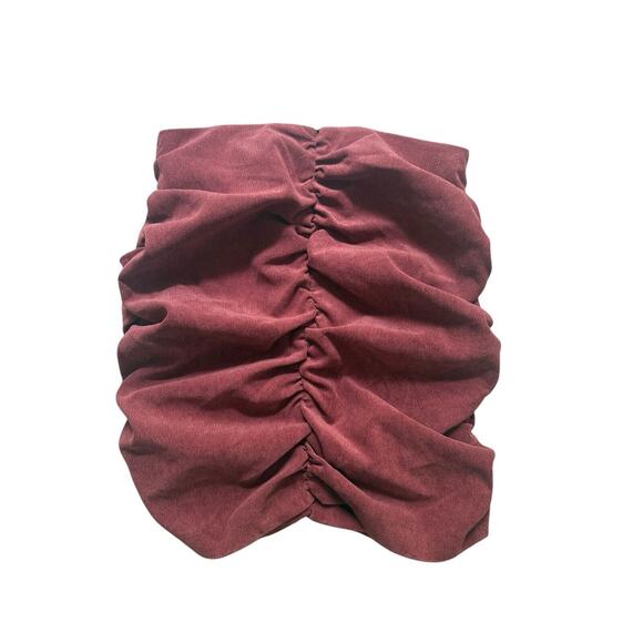 Zara Ruched Skirt NWT Small Pink Mauve Corduroy High‎ Rise Draped Mini Skirt NEW - Picture 4 of 4